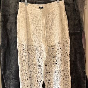 Express Ivory Lace Crochet Trousers​